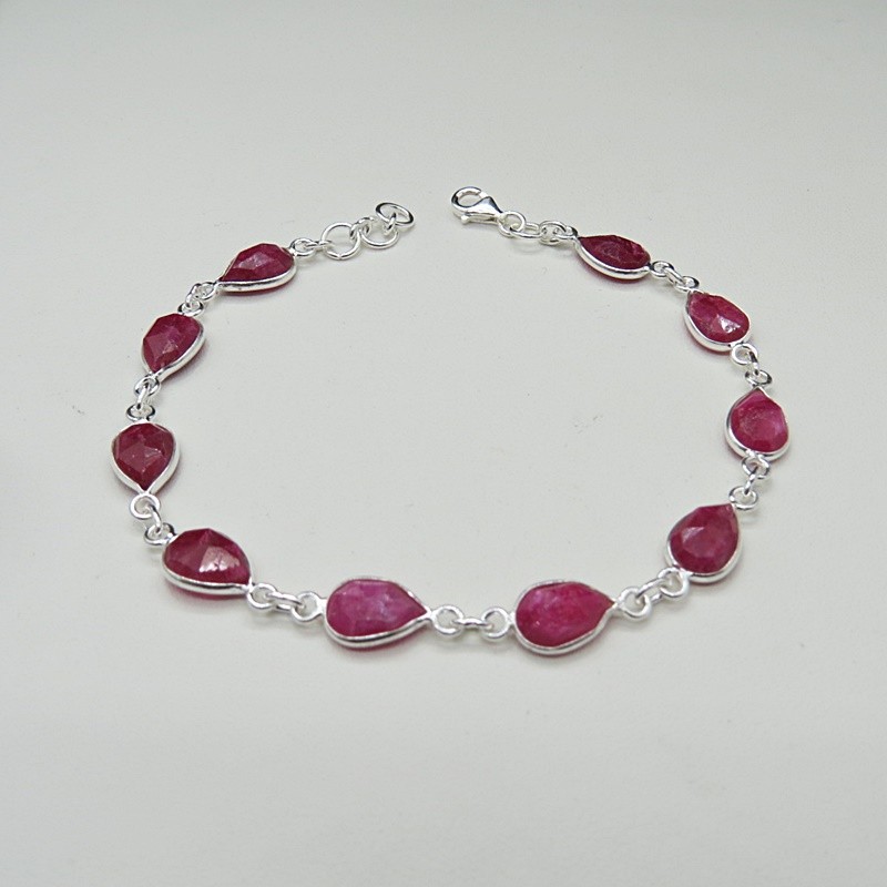 Pulsera joyería en plata de rubí