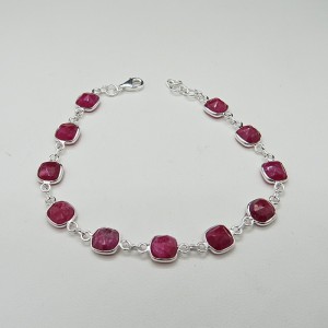 Pulsera joyería en plata de rubí