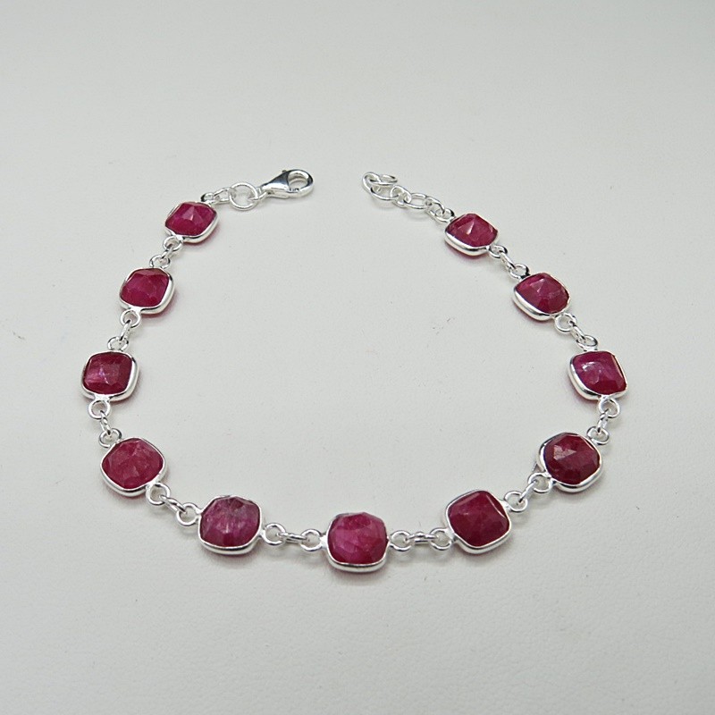 Pulsera joyería en plata de rubí