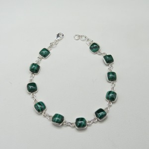 Pulsera joyería en plata malaquita