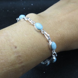 Pulsera joyería en plata larimar