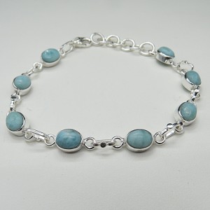 Pulsera joyería en plata larimar