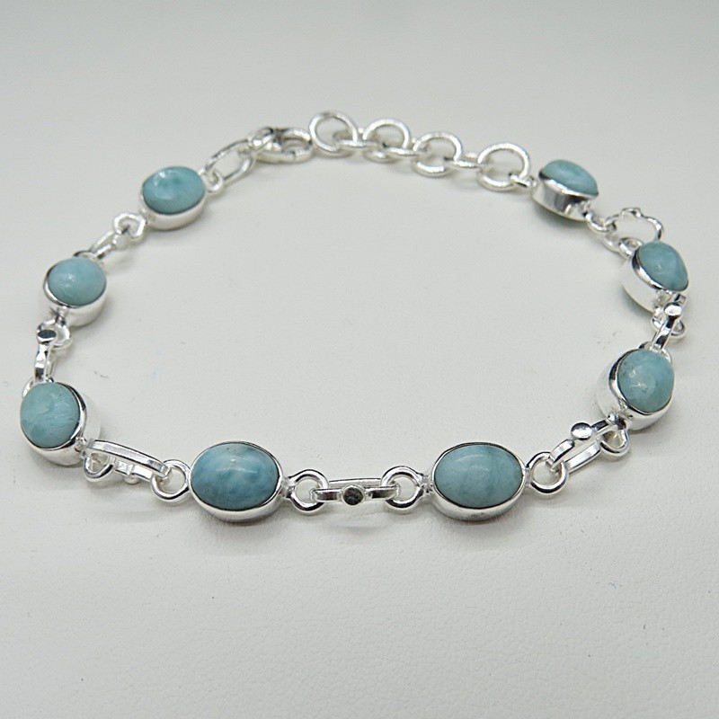 Pulsera joyería en plata larimar