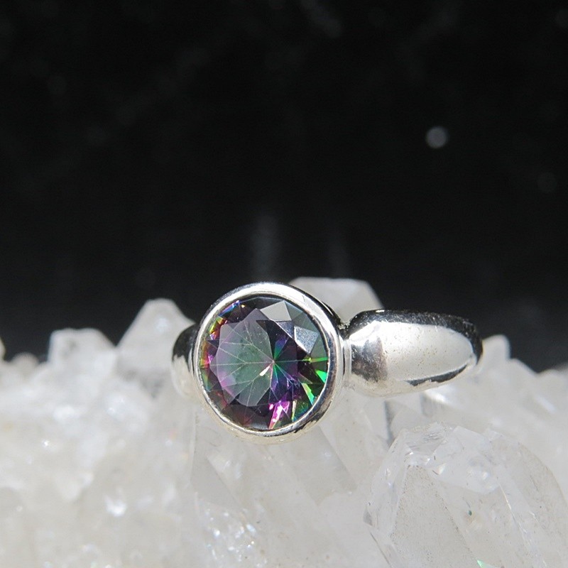 Anillo Topacio Místico y plata