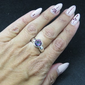 Anillo Topacio Místico y plata