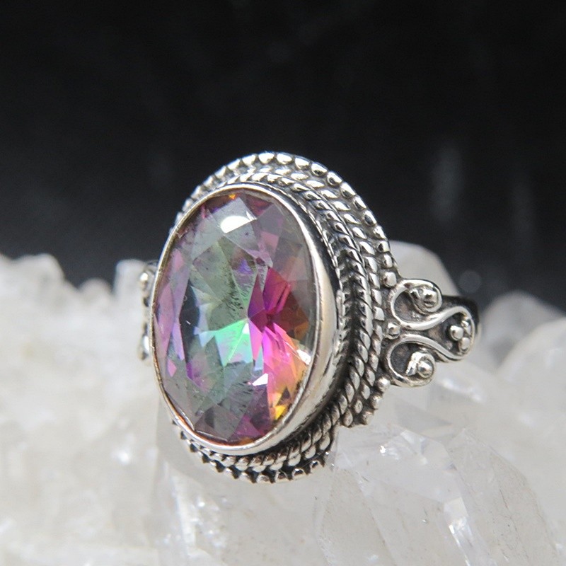 Anillo Topacio Místico y plata