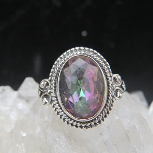 Anillo Topacio Místico y plata