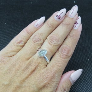 Anillo turmalina verde y plata