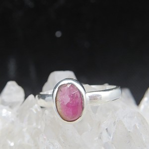 Anillo turmalina rosa y plata