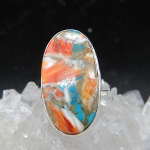 Anillo nácar y turquesa cobre y plata