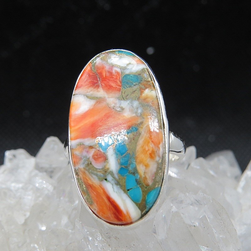 Anillo nácar y turquesa cobre y plata