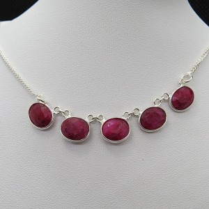 Collar joyería en plata de rubí
