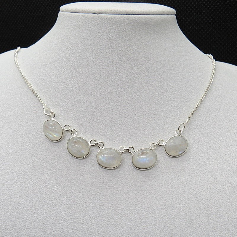 Collar joyería en plata piedra luna
