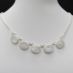 Collar joyería en plata piedra luna