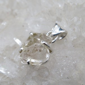 Colgante diamante Herkimer y plata
