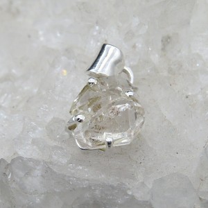 Colgante diamante Herkimer y plata