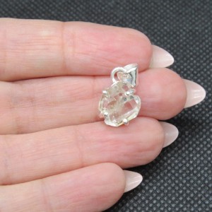 Colgante diamante Herkimer y plata