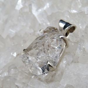 Colgante diamante Herkimer y plata