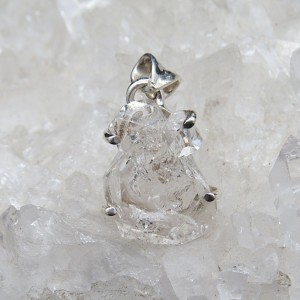 Colgante diamante Herkimer y plata