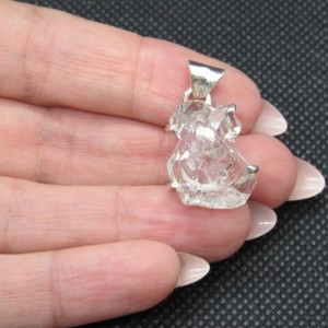 Colgante diamante Herkimer y plata