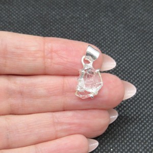 Colgante diamante Herkimer y plata