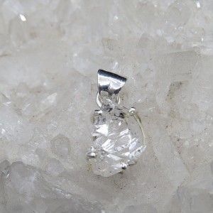Colgante diamante Herkimer y plata