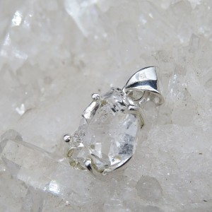 Colgante diamante Herkimer y plata