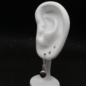 Pendientes ópalo negro y plata