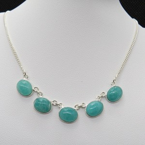 Collar joyería en plata amazonita