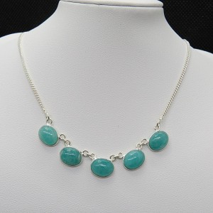 Collar joyería en plata amazonita