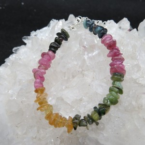 Pulsera turmalina de colores y plata