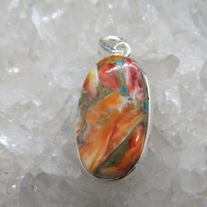 Colgante nácar y turquesa cobre y plata