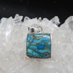 Colgante turquesa azul cobre y plata