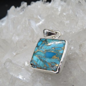 Colgante turquesa azul cobre y plata