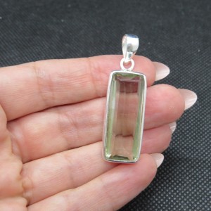 Colgante prasiolita y plata