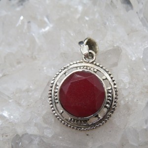 Colgante rubí y plata