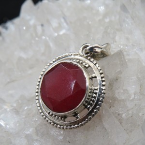 Colgante rubí y plata