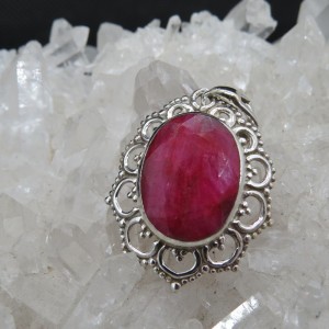 Colgante rubí y plata