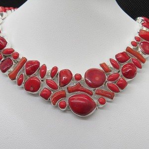 Collar joyería en plata coral