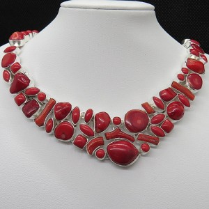 Collar joyería en plata coral