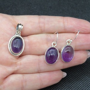 Conjunto amatista y plata