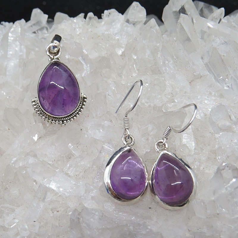 Conjunto amatista y plata