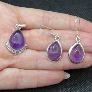 Conjunto amatista y plata