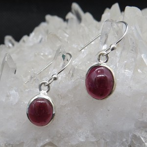 Pendientes granate y plata