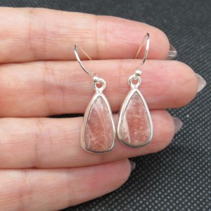 Pendientes rodocrosita y plata
