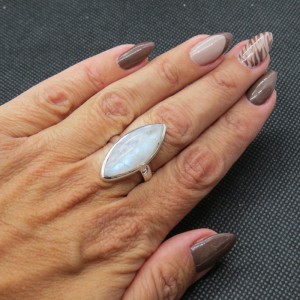 Anillo piedra luna y plata