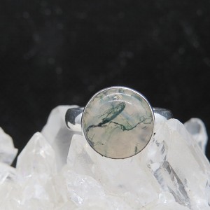 Anillo ágata musgosa y plata