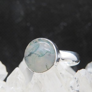 Anillo ágata musgosa y plata