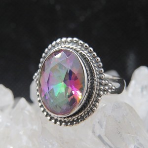 Anillo Topacio Místico y plata