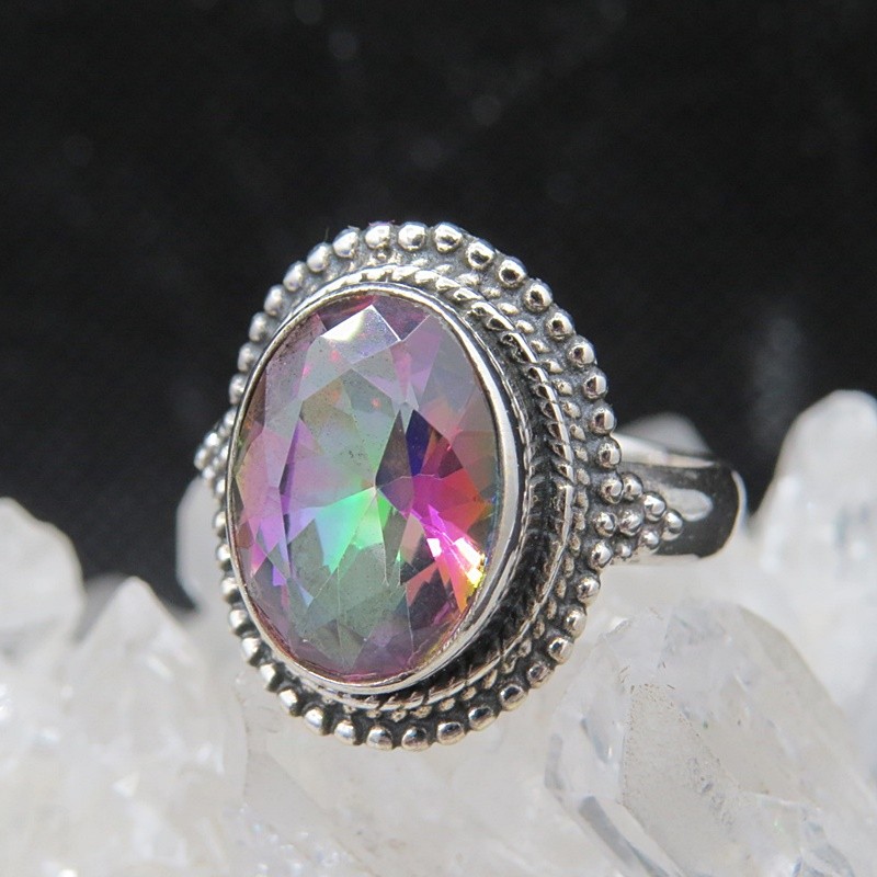 Anillo Topacio Místico y plata